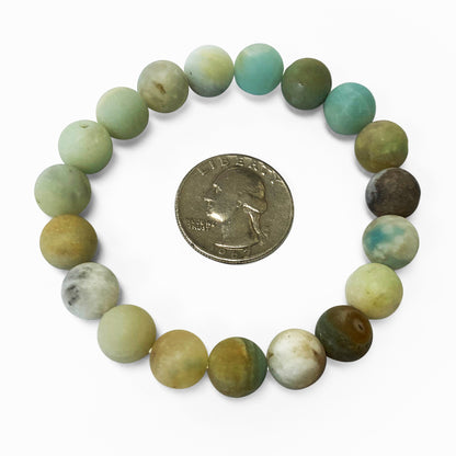Amazonite Bead Unisex Stretch Bracelet - Gem Avenue