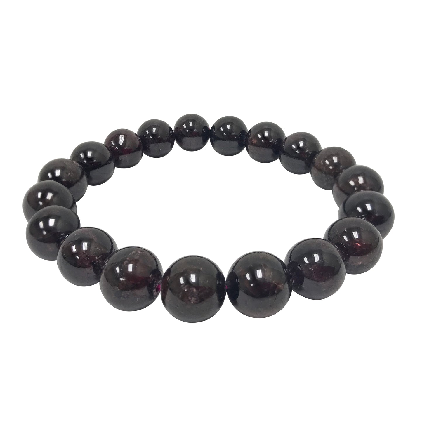 Garnet Gemstone Bead Unisex Handmade Stretch Bracelet - Gem Avenue