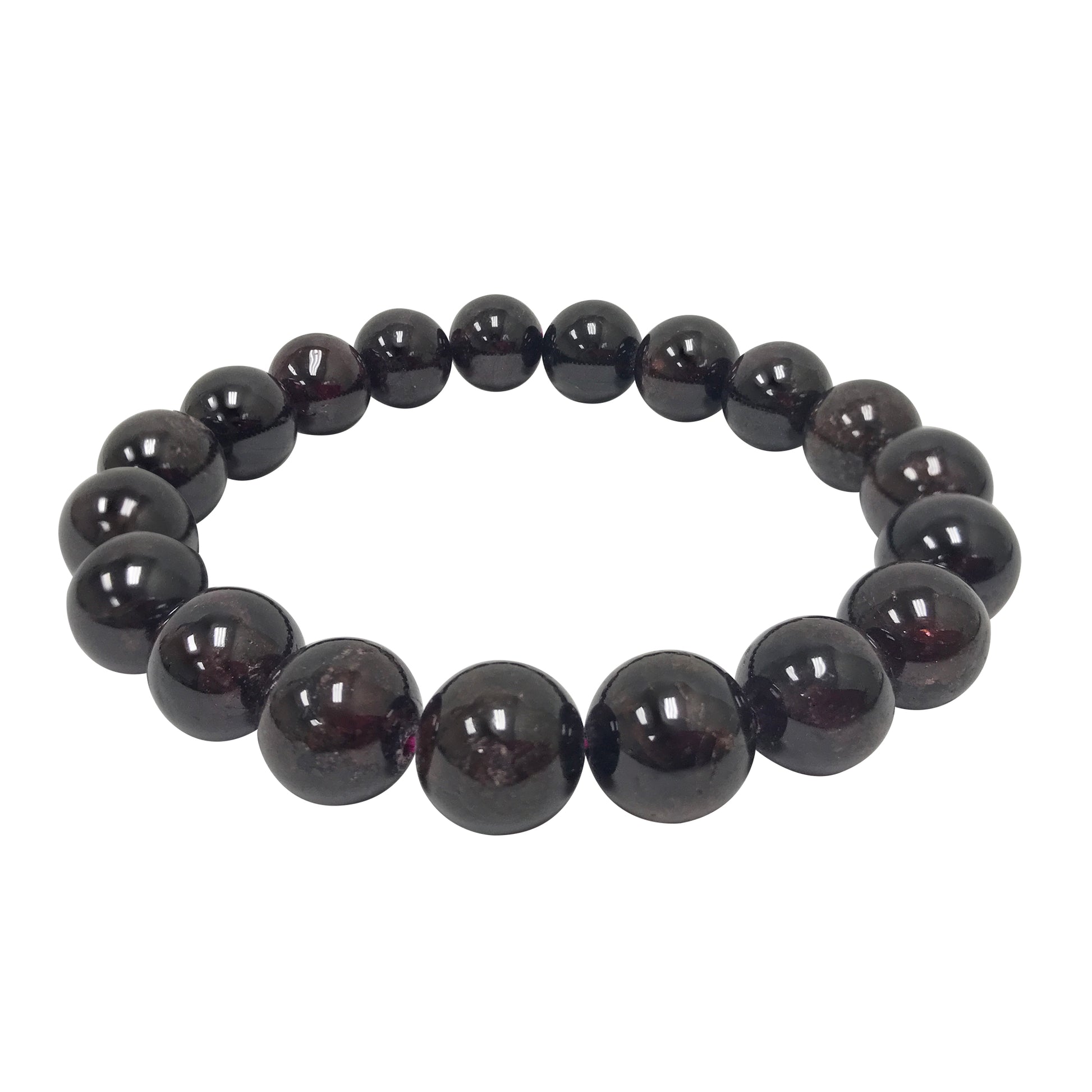 Garnet Gemstone Bead Unisex Handmade Stretch Bracelet - Gem Avenue