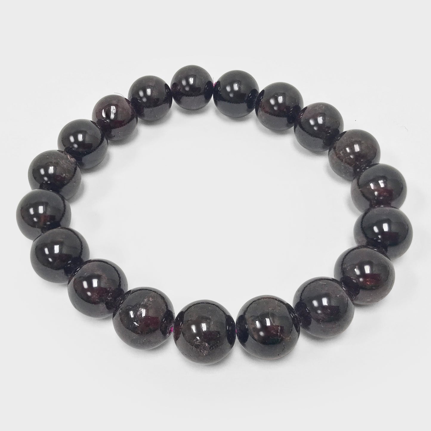 Garnet Gemstone Bead Unisex Handmade Stretch Bracelet - Gem Avenue
