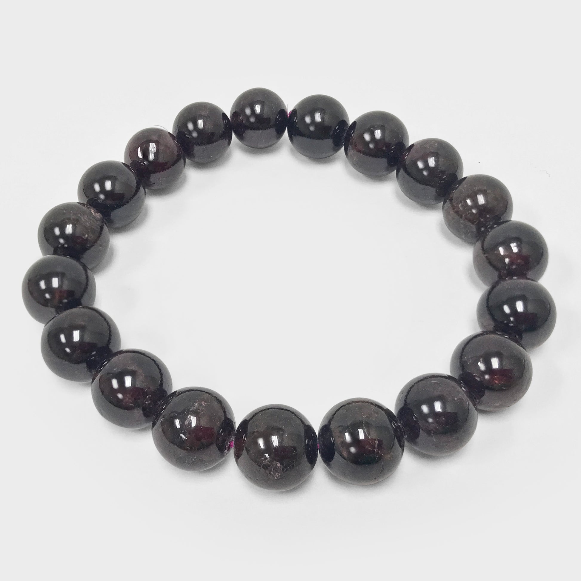 Garnet Gemstone Bead Unisex Handmade Stretch Bracelet - Gem Avenue