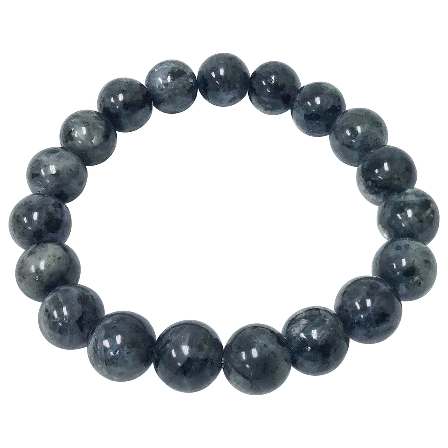 Larvikite Gemstone Bead Unisex Handmade Stretch Bracelet - Gem Avenue