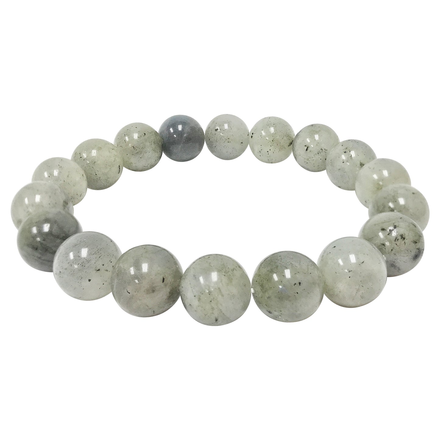 Natural Labradorite Gemstone Round Bead Unisex Handmade Stretch Bracelet - Gem Avenue