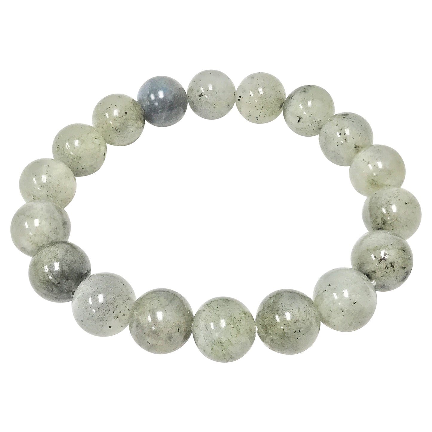 Natural Labradorite Gemstone Round Bead Unisex Handmade Stretch Bracelet - Gem Avenue