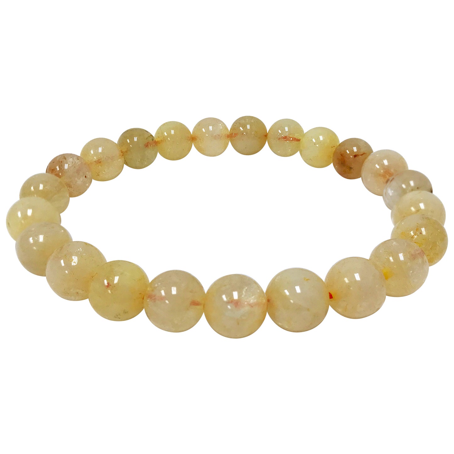 Natural Citrine Gemstone Bead Handmade Stretch Unisex Bracelet - Gem Avenue