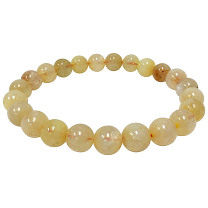 Natural Citrine Gemstone Bead Handmade Stretch Unisex Bracelet - Gem Avenue