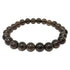 Smoky Quartz Gemstone 8mm Round Bead Unisex Stretch Bracelet