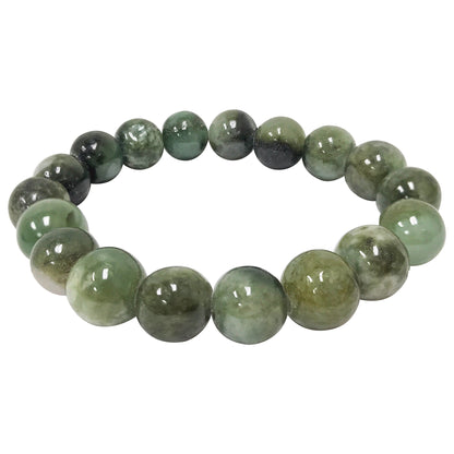 Jade Gemstone Bead Unisex Handmade Stretch Bracelet - Gem Avenue