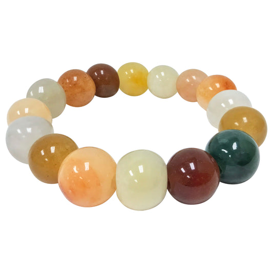 Agate Gemstone Bead Unisex Handmade Stretch Bracelet - Gem Avenue