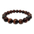 10mm Red Tigers Eye Round Bead Unisex Handmade Stretch Bracelet