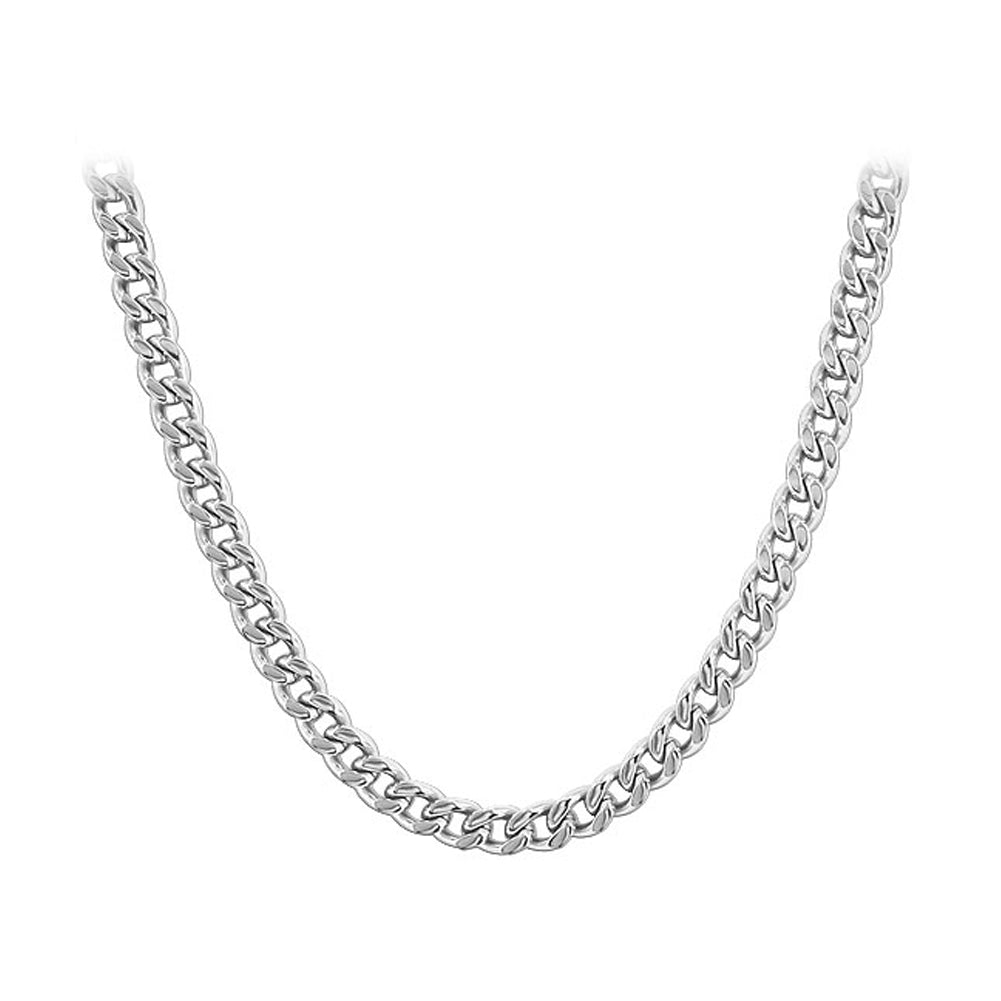 Stainless Steel 4.5mm Wide Curb Link Chain Necklace 24