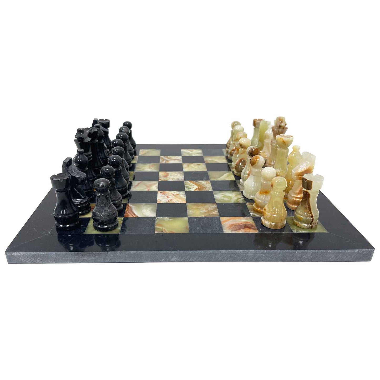 Onyx Black Marble Stone Handmade Chess Board Set - Gem Avenue