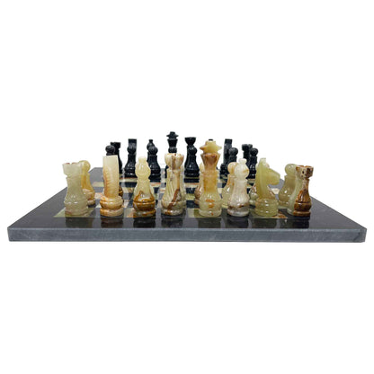 Onyx Black Marble Stone Handmade Chess Board Set - Gem Avenue