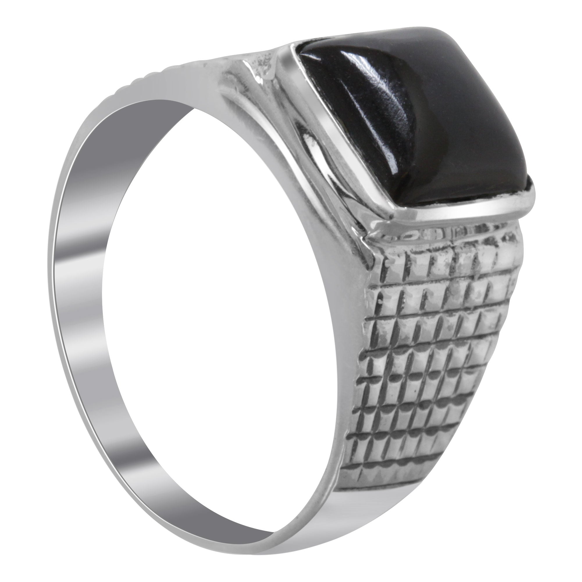 Black Square Onyx Silver Men's Ring | Boutique Ottoman Exclusive