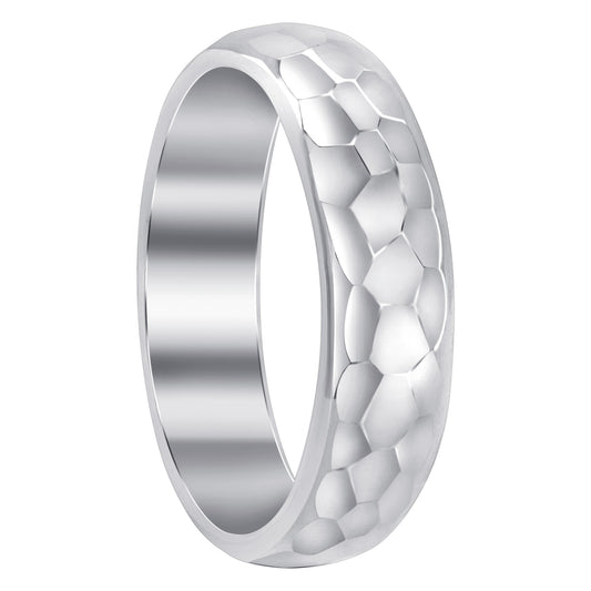 Unisex Couples Multi Faceted Prism Cut Sterling Silver Band - Gem Avenue