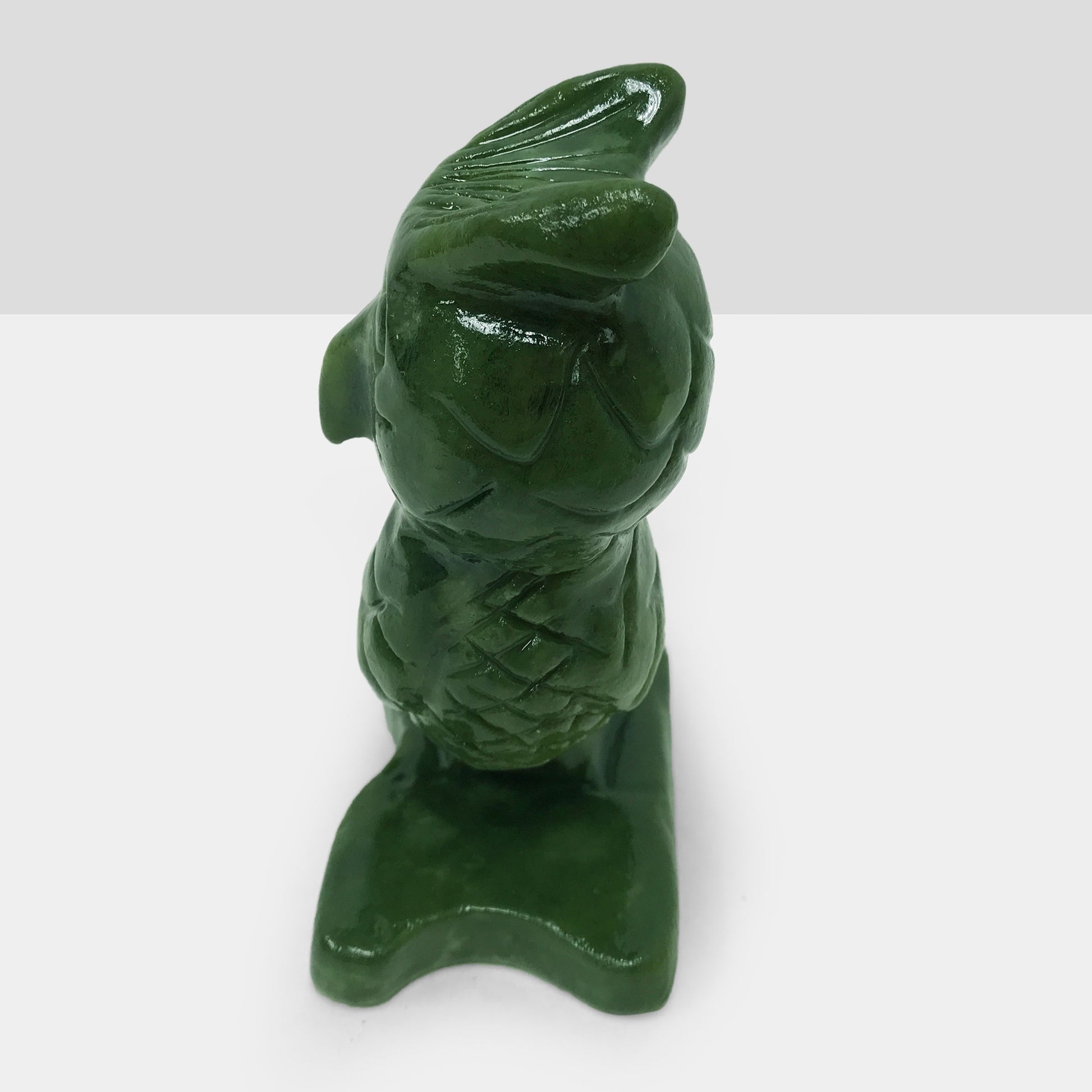 Hand Carved Owl Nephrite Jade Gemstone Animal Figurine - Gem Avenue