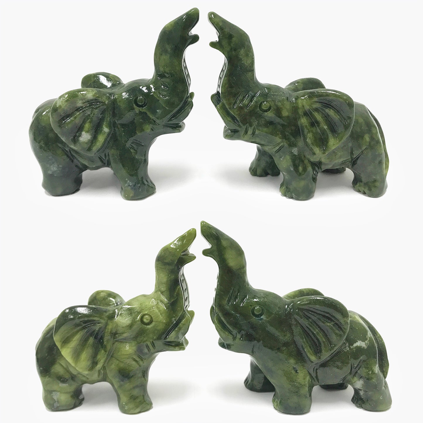 Natural Nephrite Jade Elephant Gemstone Figurine Home Decor - Gem Avenue