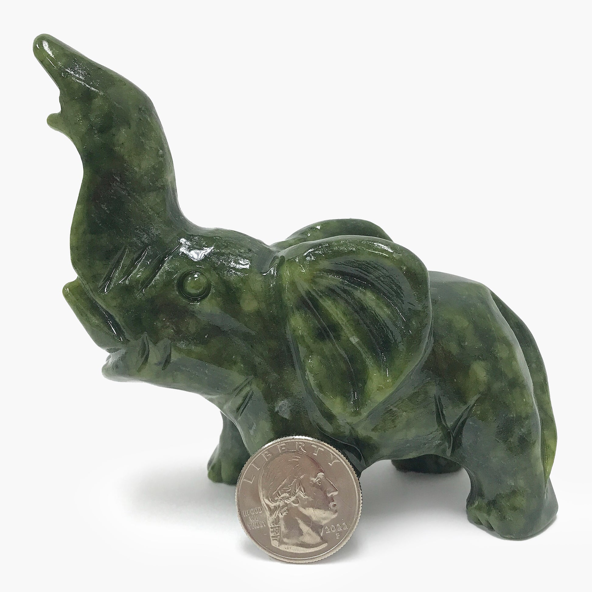 Natural Nephrite Jade Elephant Gemstone Figurine Home Decor - Gem Avenue