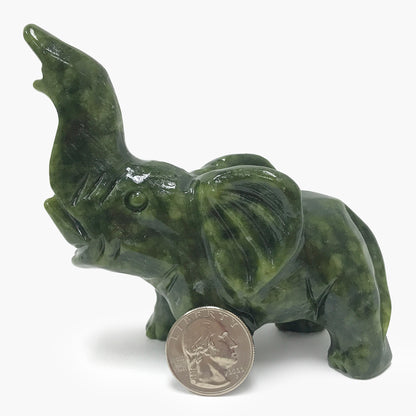Natural Nephrite Jade Elephant Gemstone Figurine Home Decor - Gem Avenue