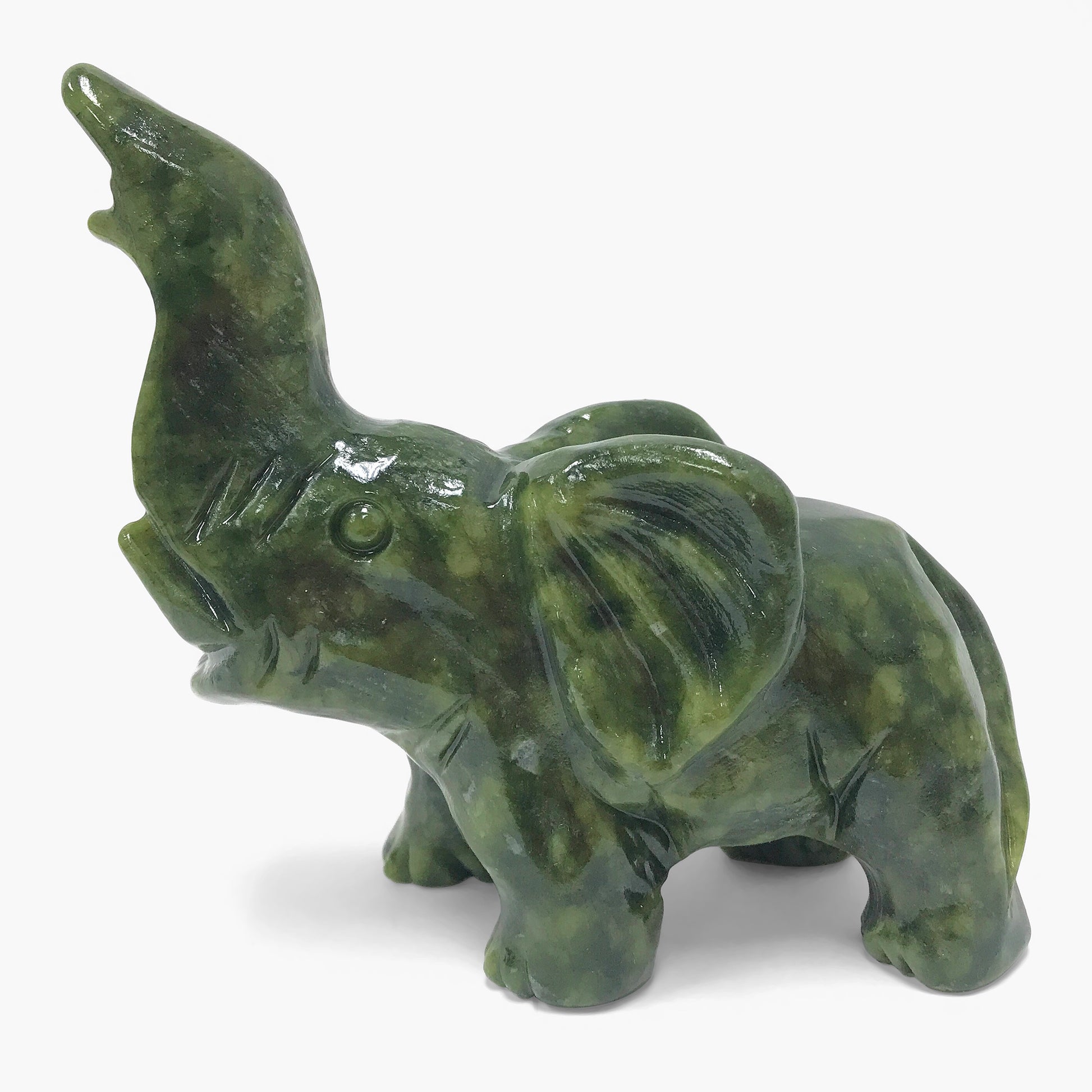 Natural Nephrite Jade Elephant Gemstone Figurine Home Decor - Gem Avenue