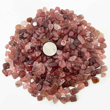 Strawberry Quartz Tumbled Chips - Gem Avenue