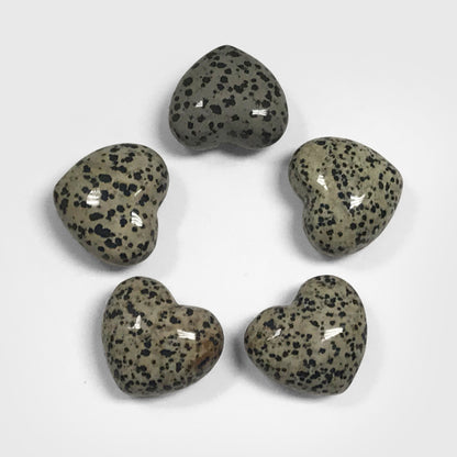 Natural Dalmatian Jasper Love Heart Crystal Gemstone Home Decor - Gem Avenue