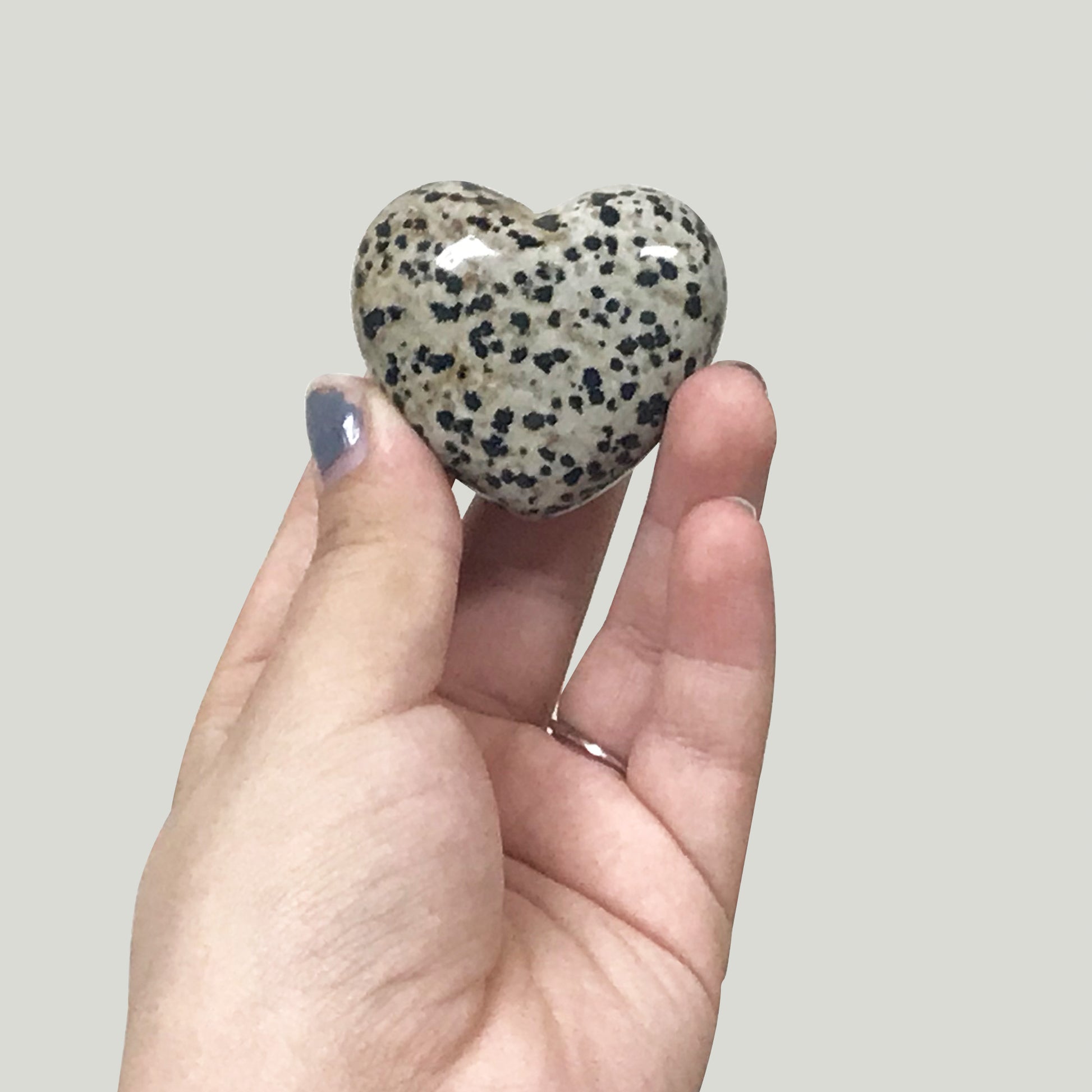 Natural Dalmatian Jasper Love Heart Crystal Gemstone Home Decor - Gem Avenue