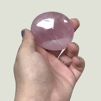 Natural Pink Rose Quartz Palm Stone Crystal Gemstone Collectible-Gem Avenue