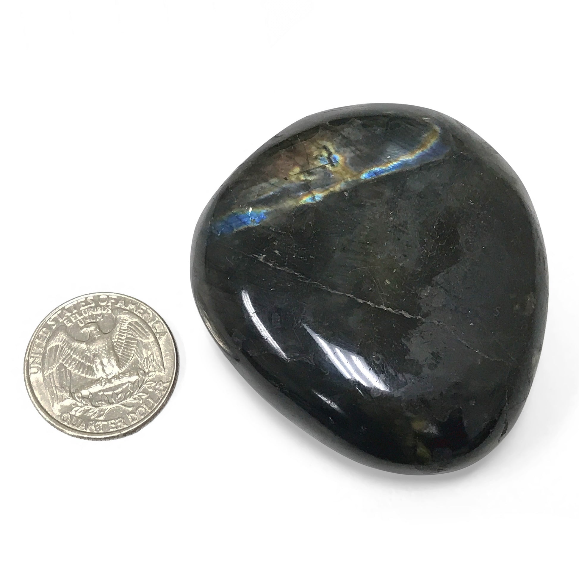 Natural Labradorite Palm Stone Crystal Gemstone Collectible 4 Oz-Gem Avenue