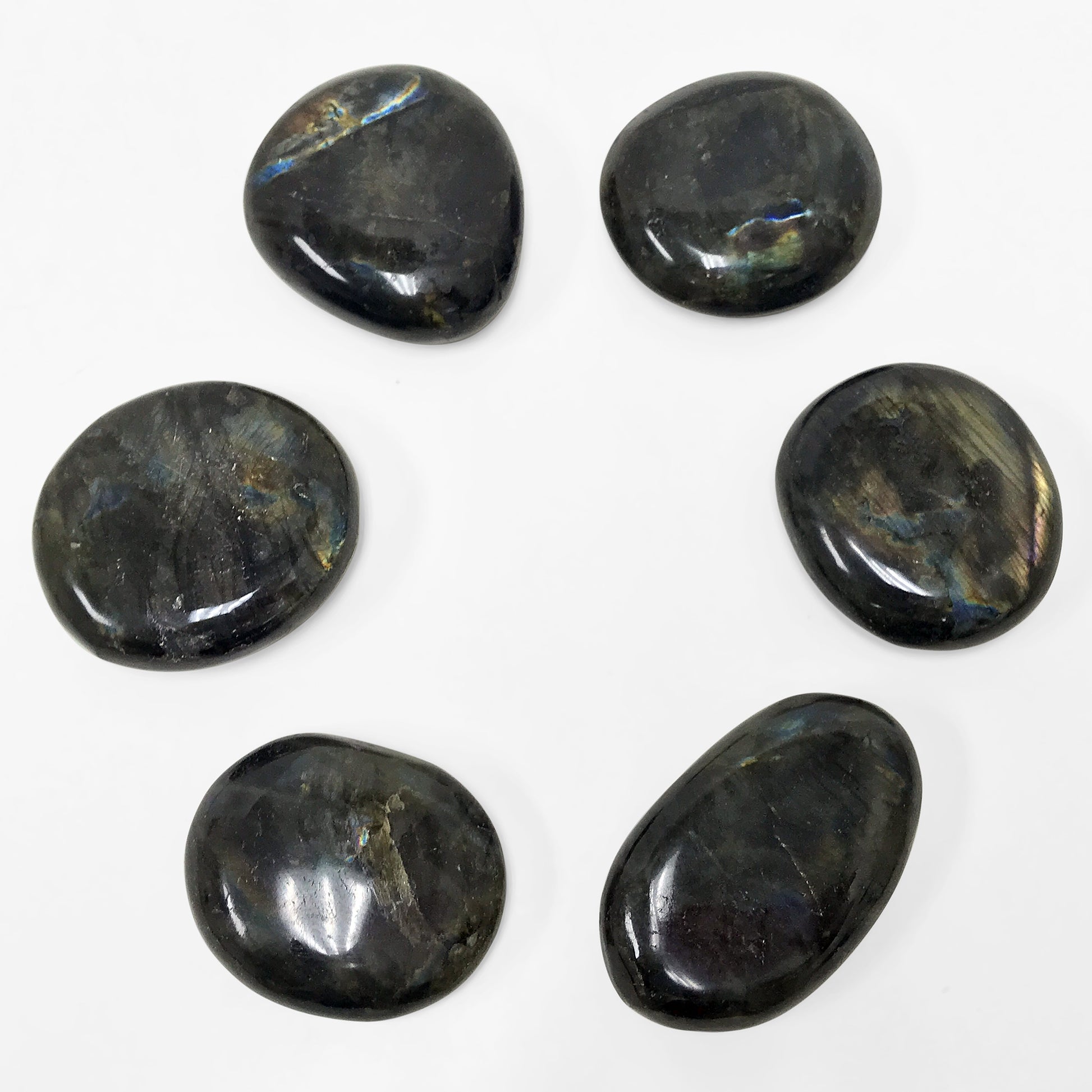 Natural Labradorite Palm Stone Crystal Gemstone Collectible 4 Oz-Gem Avenue