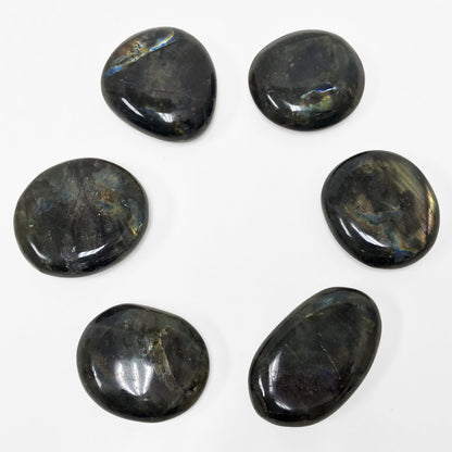 Natural Labradorite Palm Stone Crystal Gemstone Collectible 4 Oz-Gem Avenue