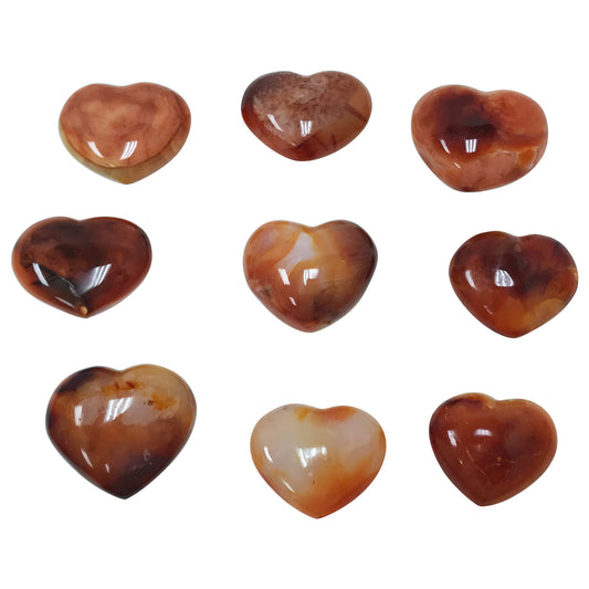 Natural Carnelian Love Heart Crystal Gemstone - Gem Avenue