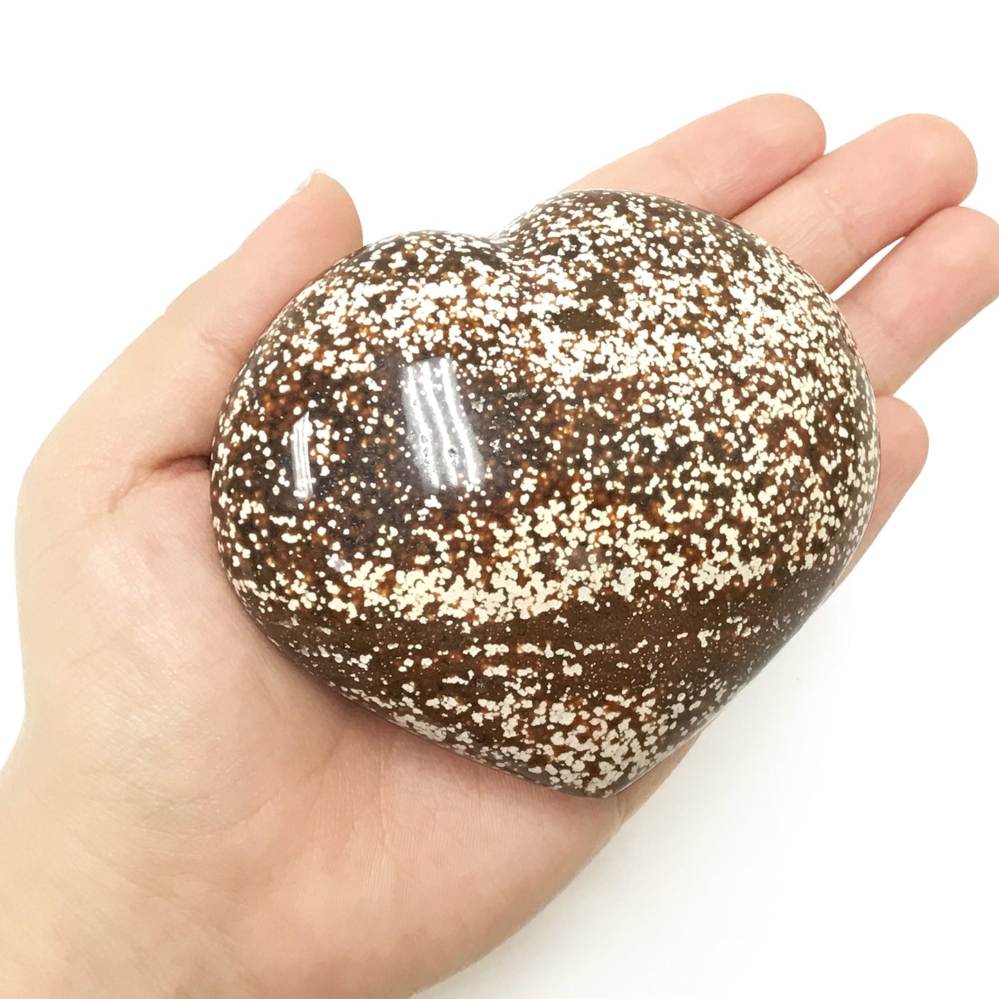 Orbicular Sea Jasper Heart Love Crystal Gemstone - Gem Avenue