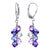 Blue Lavender and Clear Austrian Crystals 925 Sterling Silver Leverback Earrings - Gem Avenue